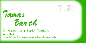 tamas barth business card